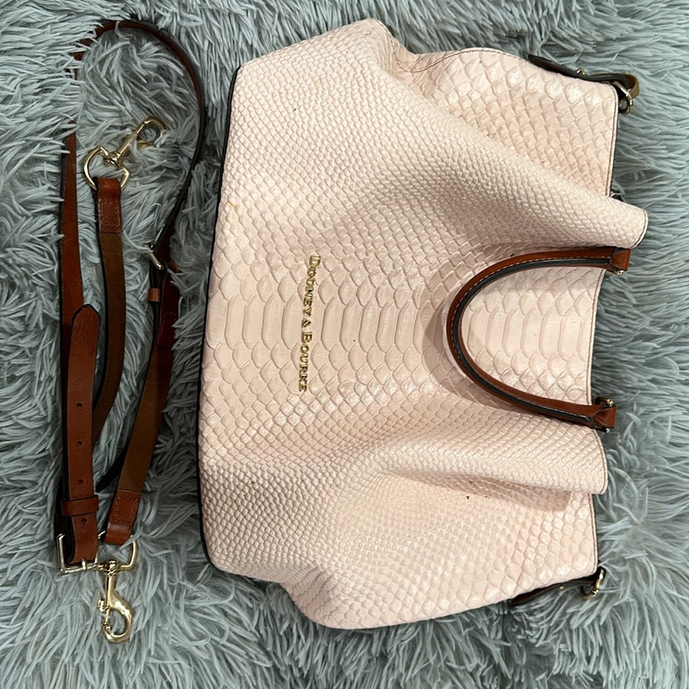 Pale pink snake print Dooney & Bourke purse